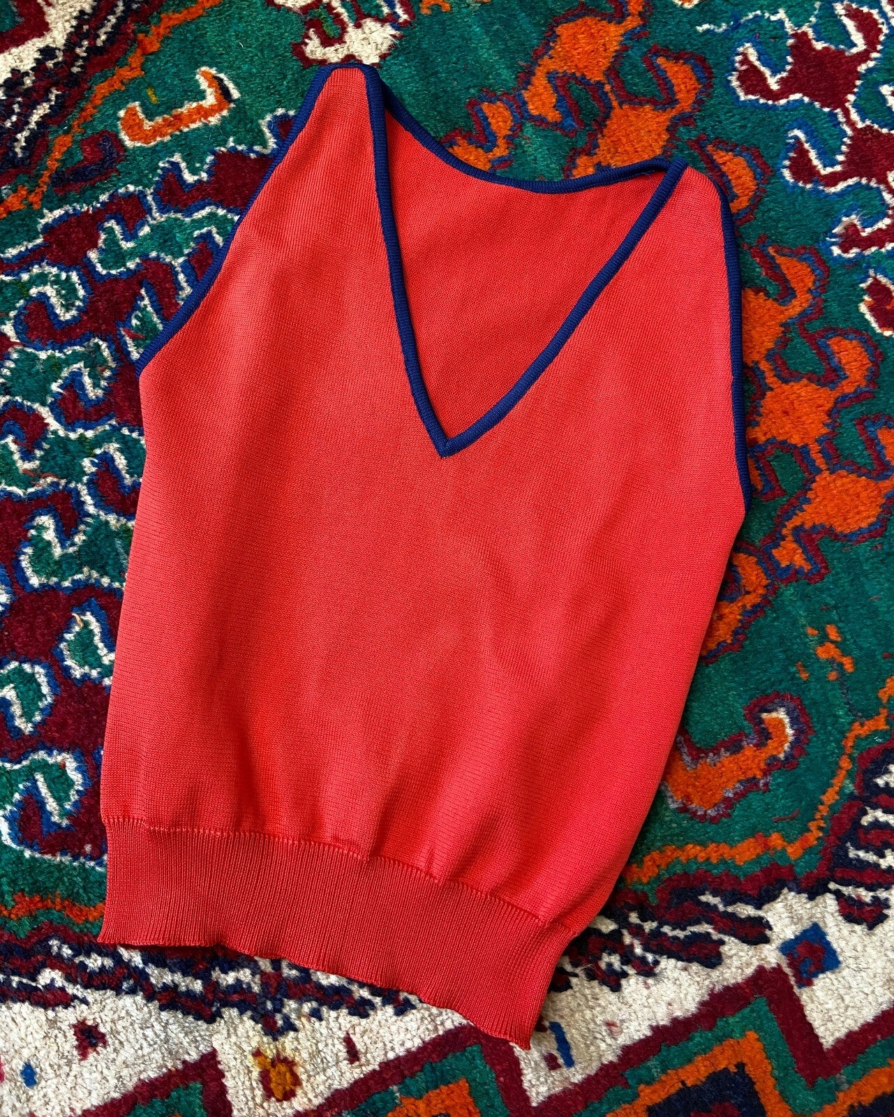 Vintage 1970s Red Vest Top