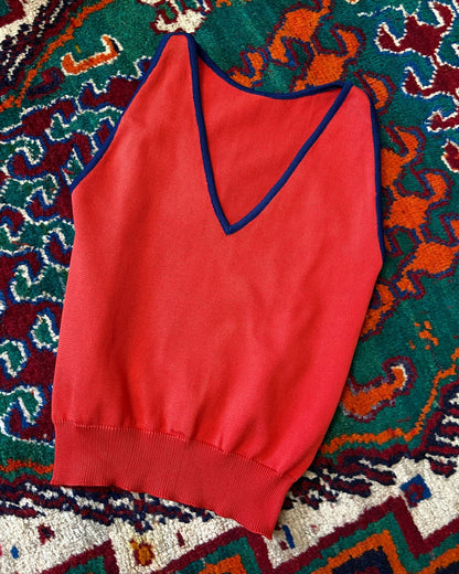 Vintage 1970s Red Vest Top