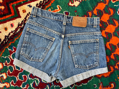 Vintage 1980s Levis Orange Tab Denim Shorts W28