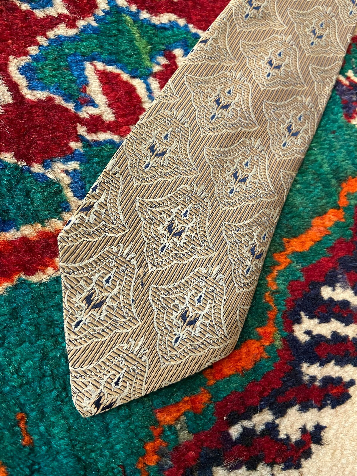 Vintage 1970s Japanese Woven Pattern Tie