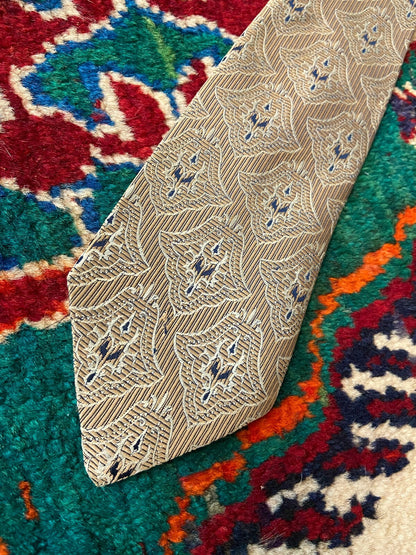 Vintage 1970s Japanese Woven Pattern Tie