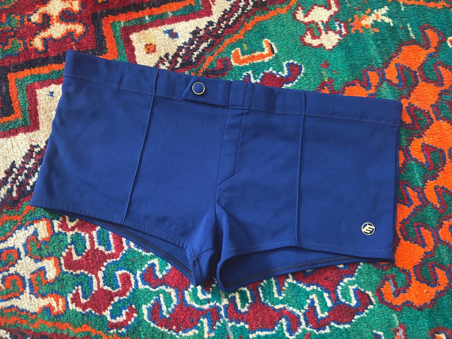 Vintage 1970s Navy Seamed Erima Swim Shorts