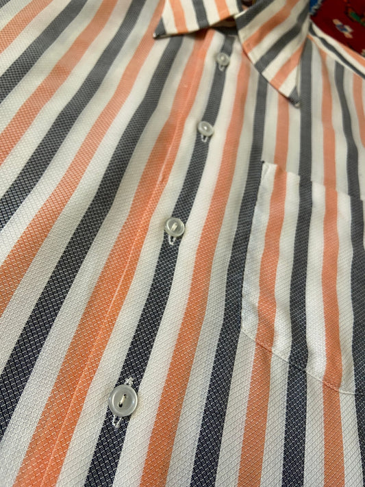 Vintage 1970s Striped Dagger Collar Shirt