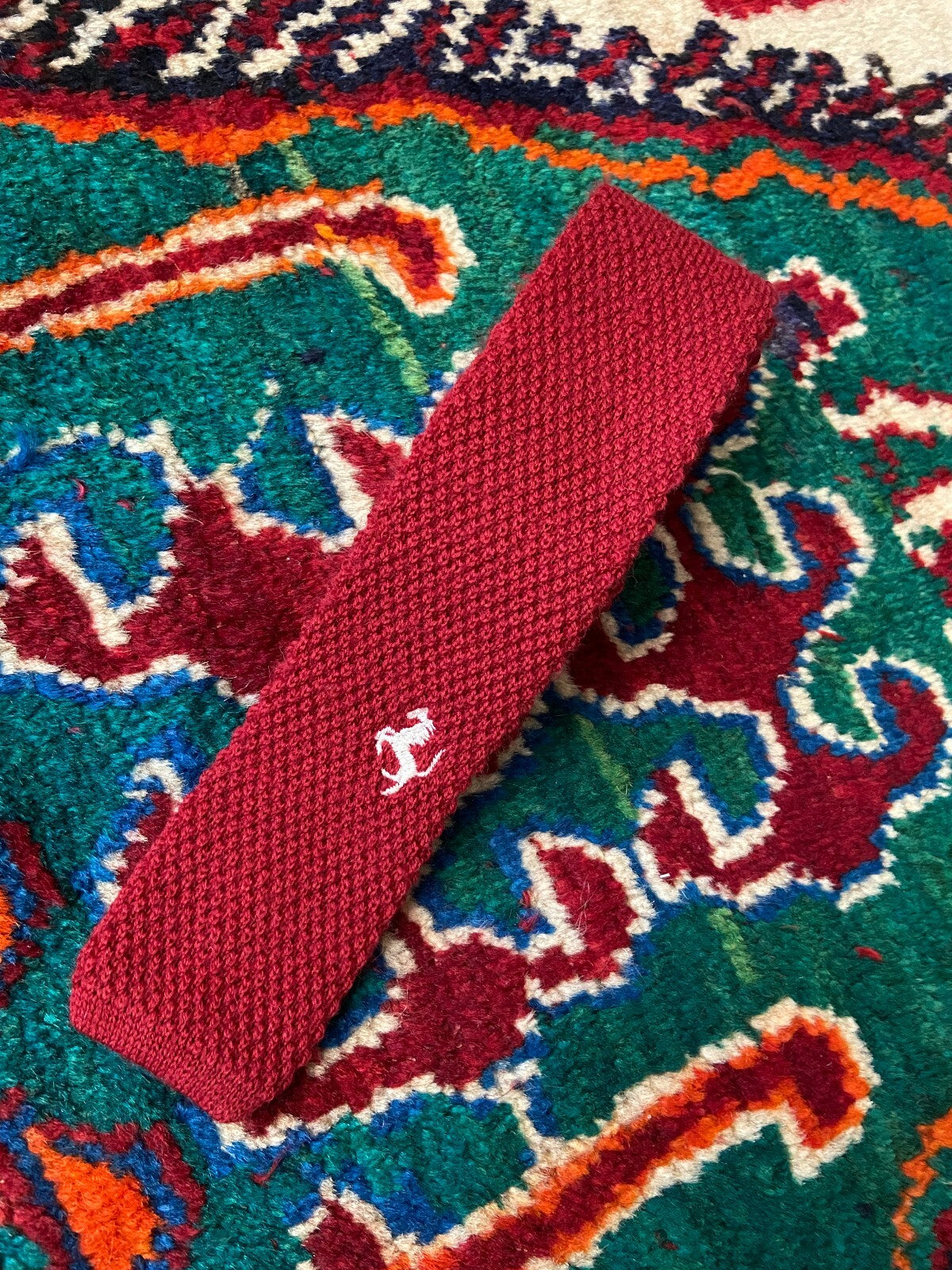 Vintage 1970s Red Ferrari Knit Tie