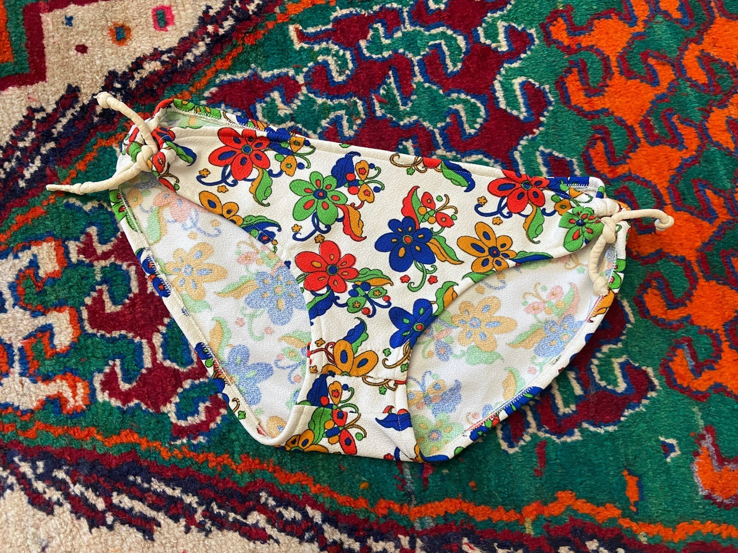 Vintage 1970s Cream Butterfly Bikini Bottoms