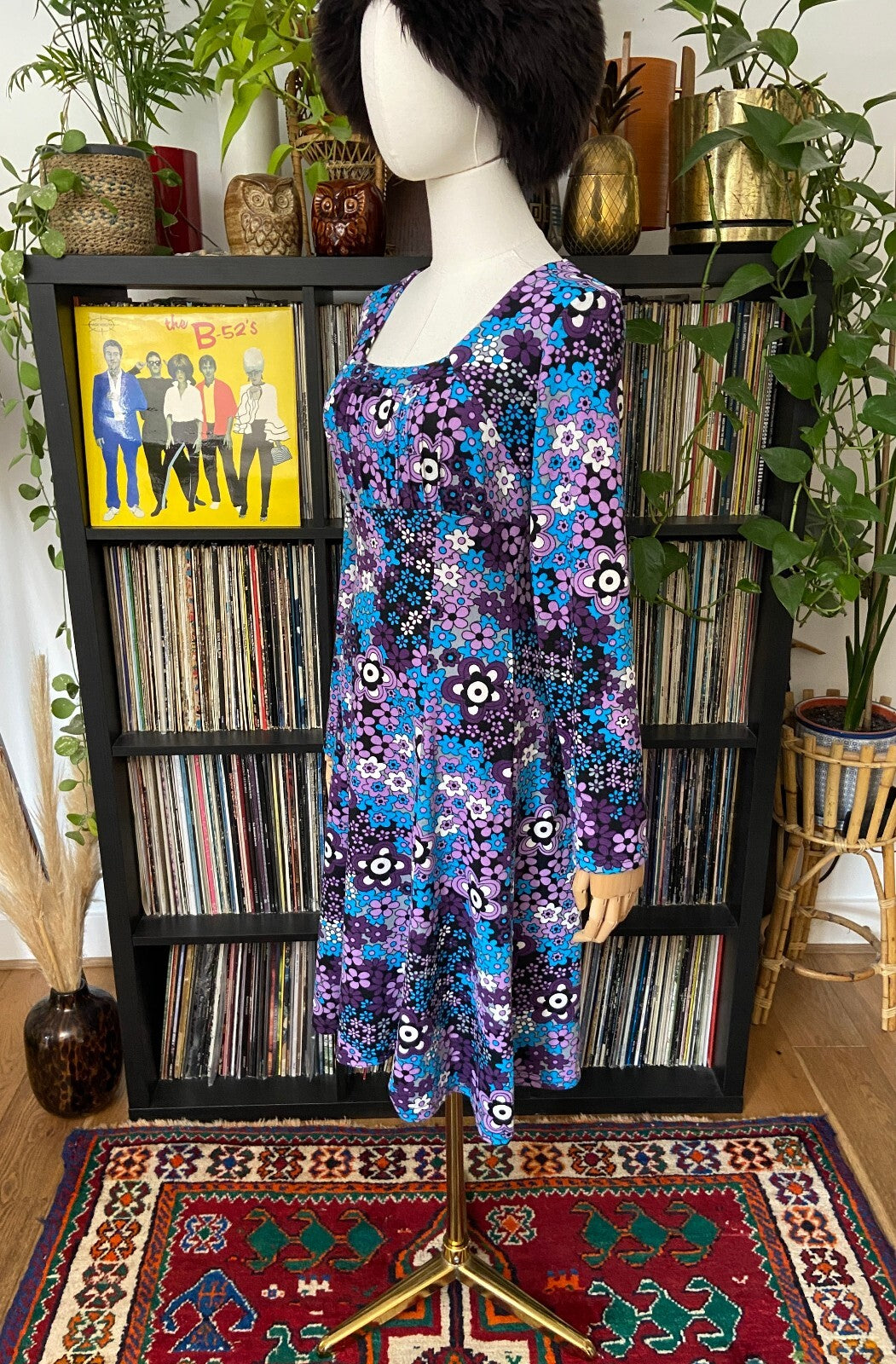 Vintage Y2K Square Neck Flower Power Dress