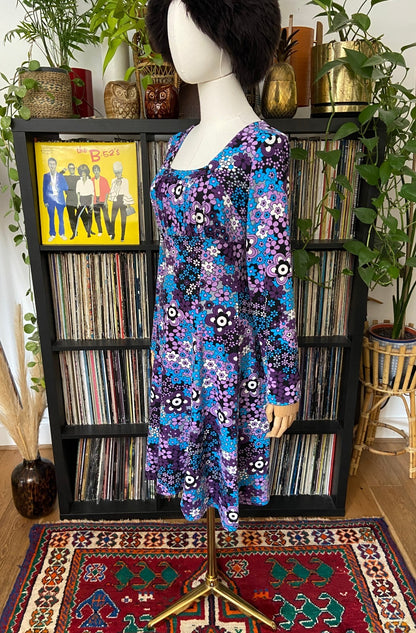 Vintage Y2K Square Neck Flower Power Dress