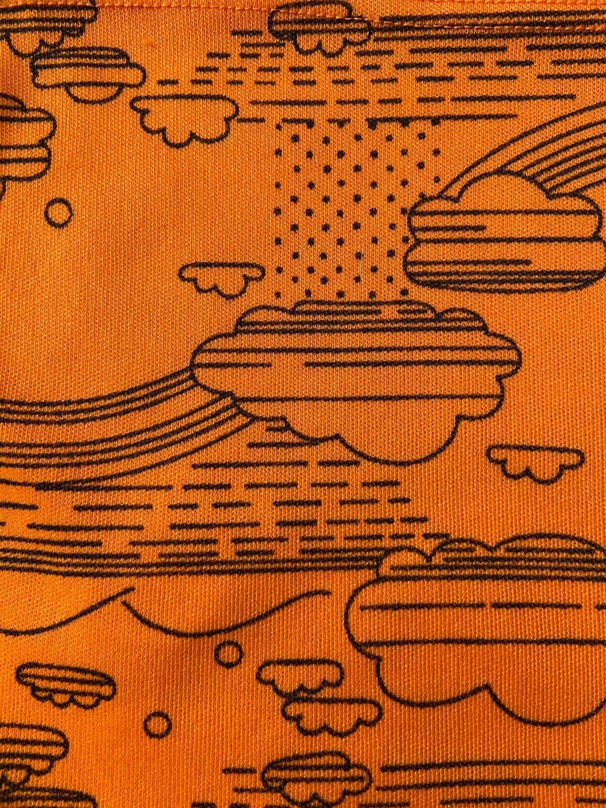Vintage 1970s Orange Cloud Print Swim Shorts