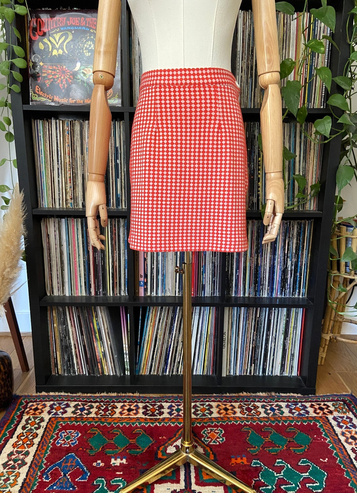 Vintage 1960s Red & White Mod Mini Skirt