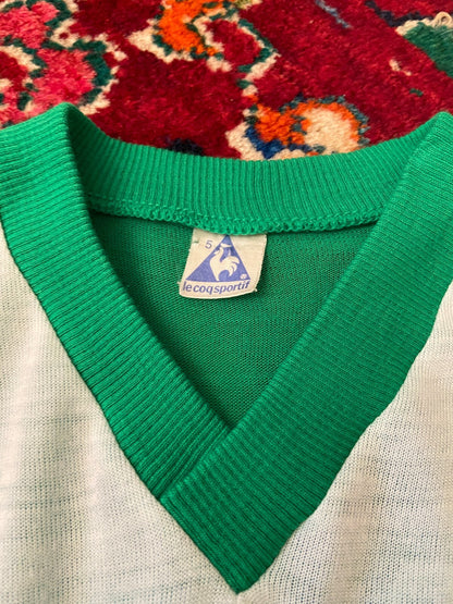 Vintage 1970s Green Le Coq Sportif Football T-Shirt