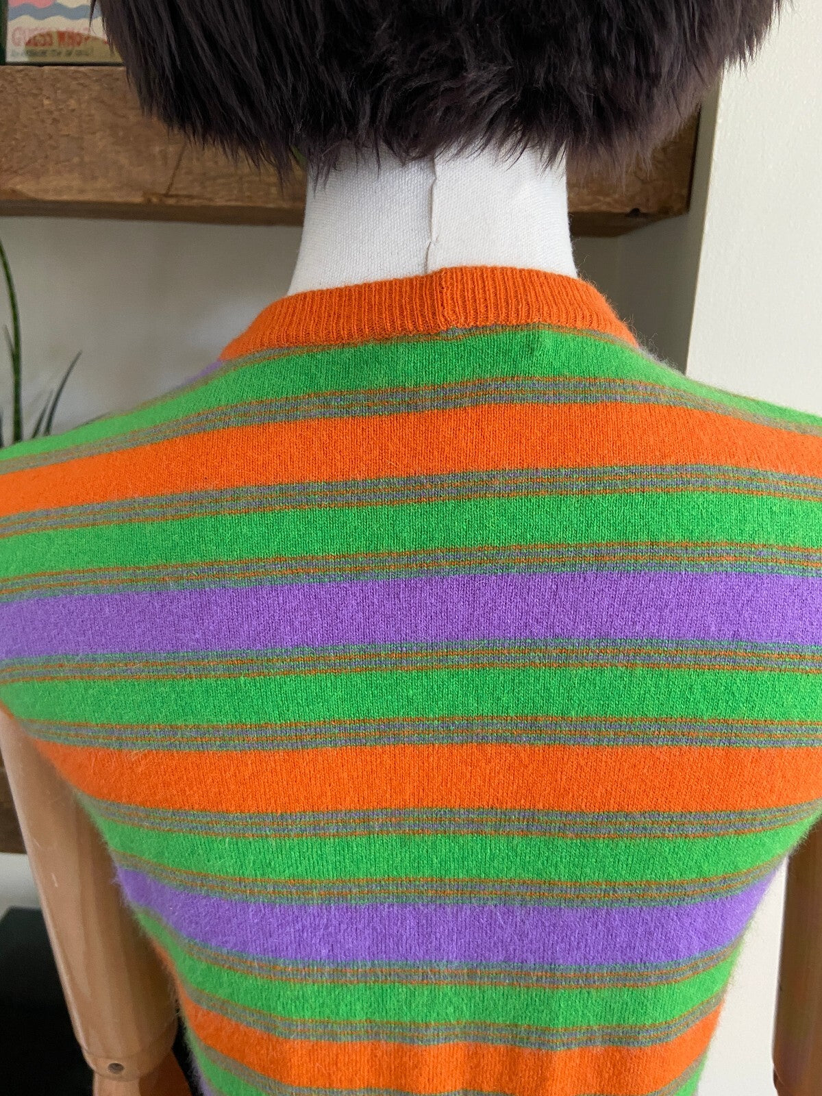 Vintage 1970s Orange Striped Sweater Vest
