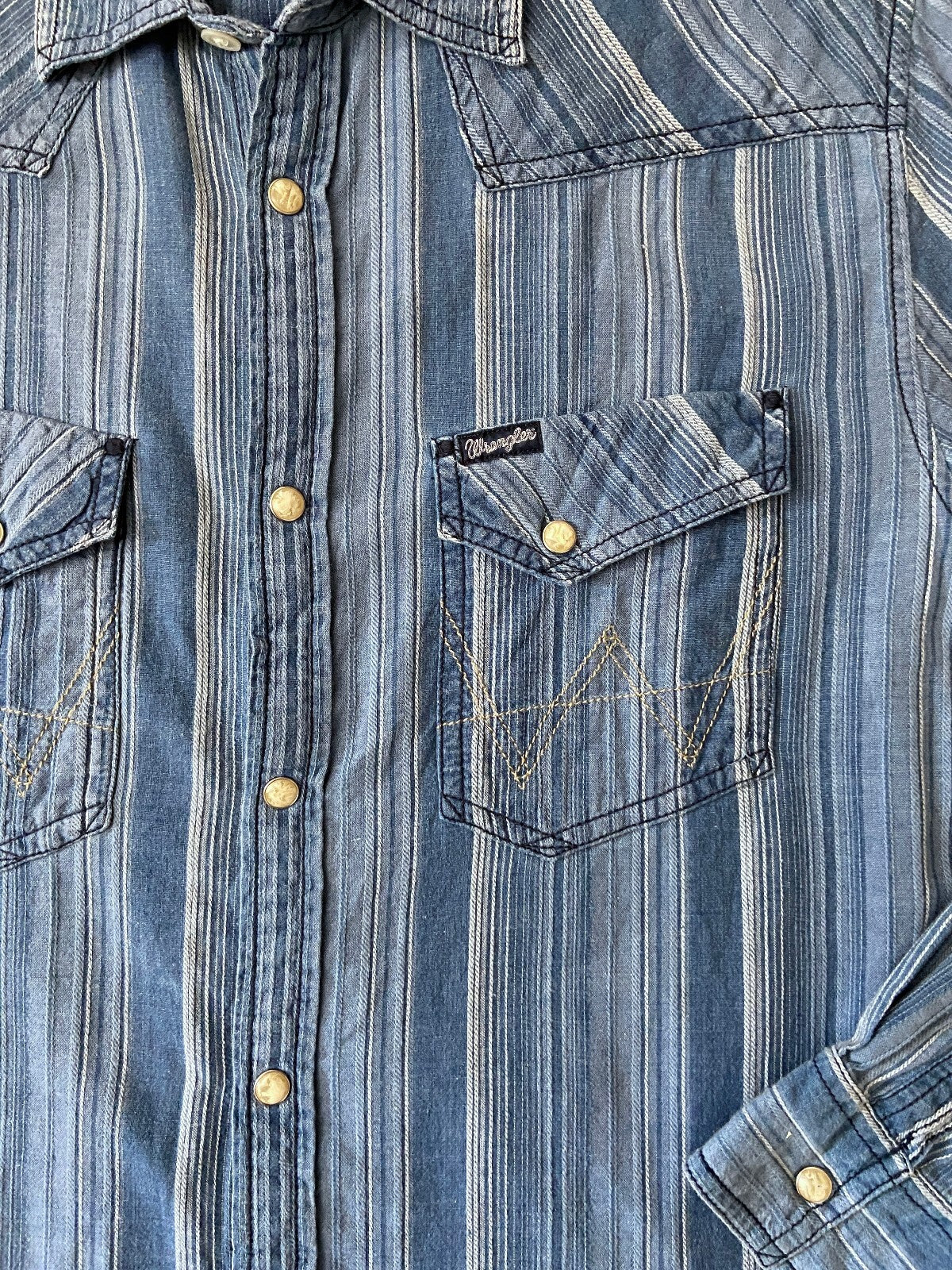 Vintage 90s Wrangler Striped Western Shirt