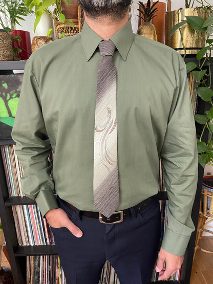Vintage 1970s Green Shirt & Matching Tie Set