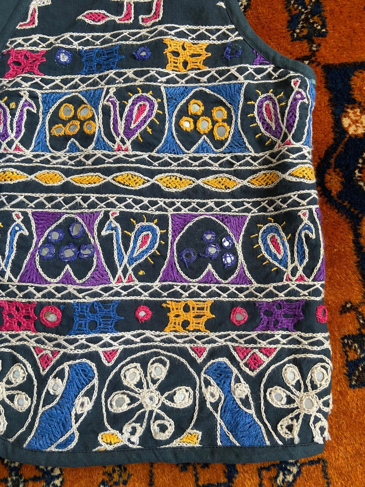 Vintage Indian Embroidered Hippie Waistcoat