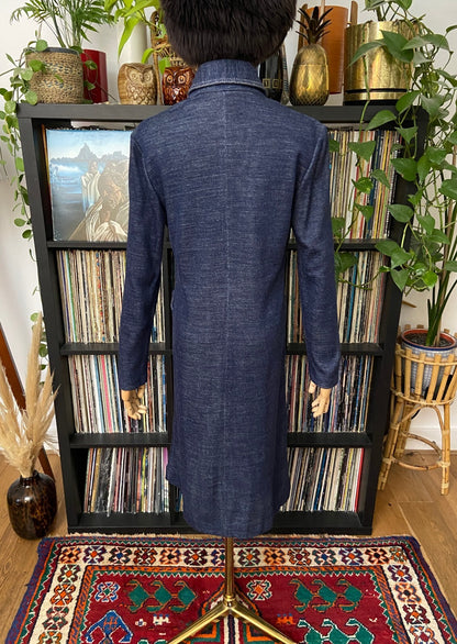 Vintage 1970s Denim Look Button Down Dress