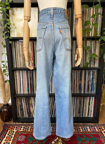 Vintage 90s Levi's 630 Orange Tab Pale Blue Jeans W36