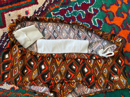 Vintage 1970s Retro Print Swim Shorts