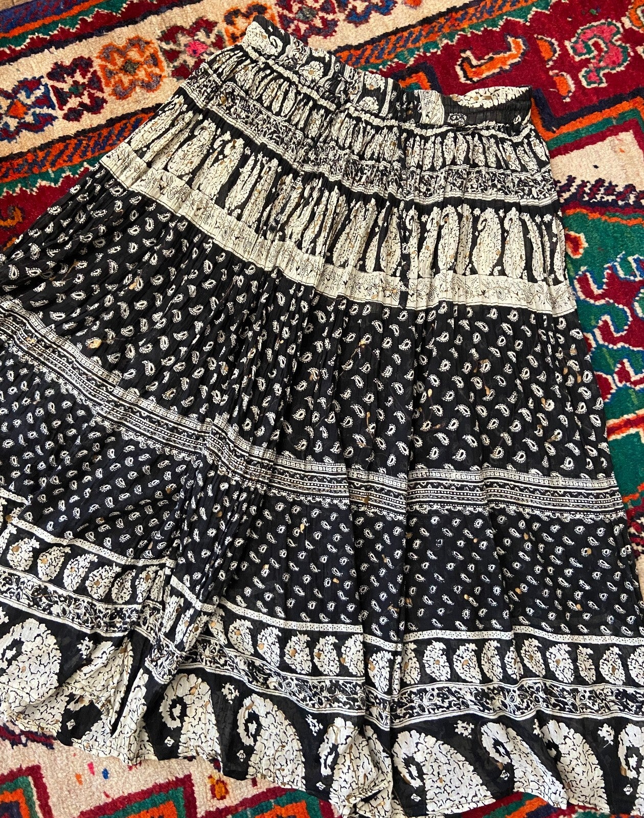 Vintage 90s Bohemian Crinkle Skirt