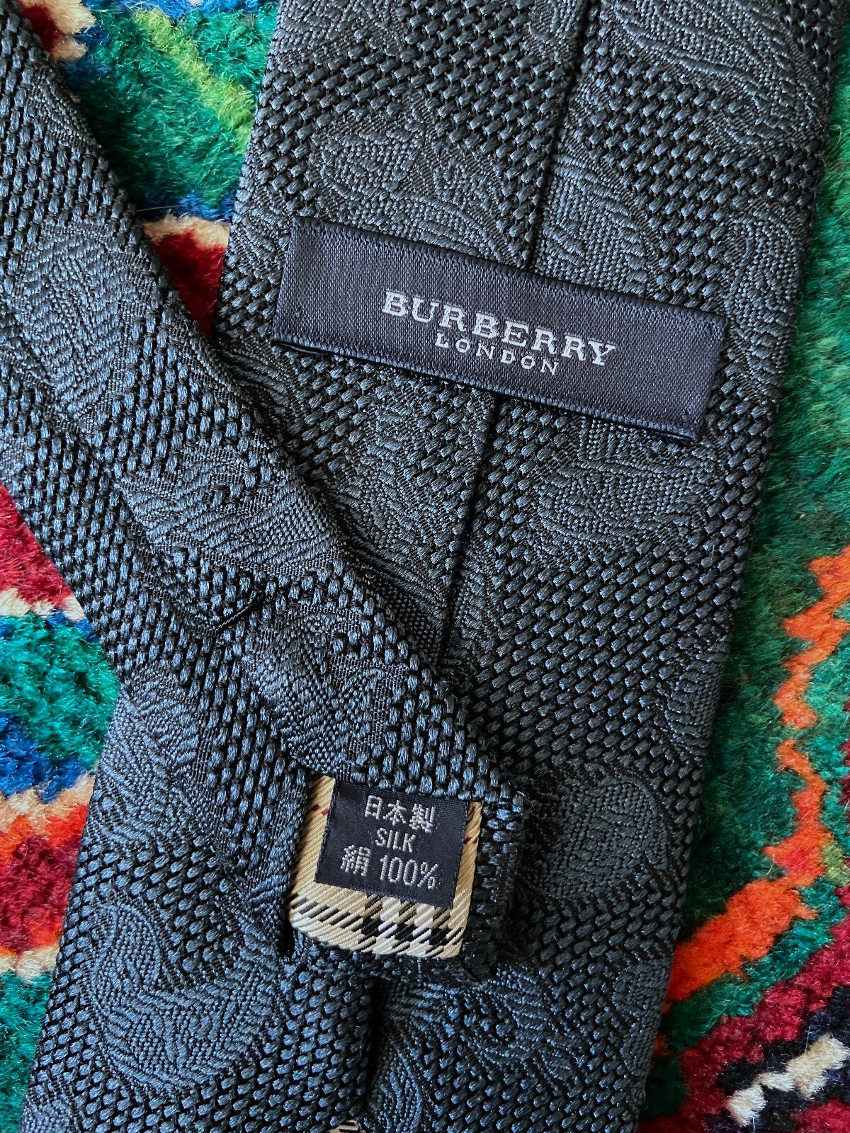 Vintage 90s Japanese Silk Burberry Tie