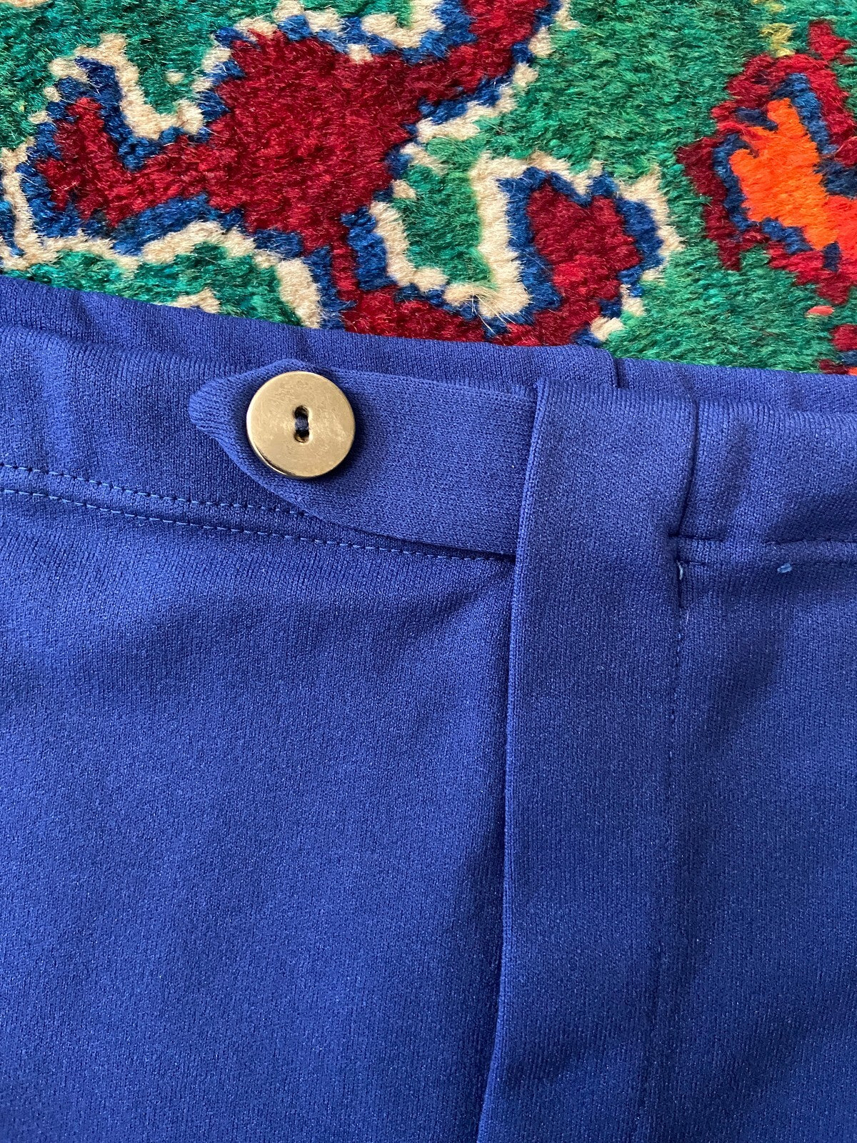 Vintage 1970s Blue Seam Detail Swim Shorts