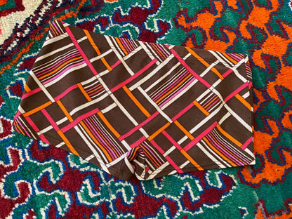 Vintage 1970s Brown Retro Print Swim Shorts