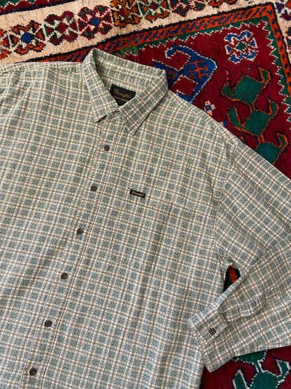 Vintage 90s Green Linen Wrangler Shirt