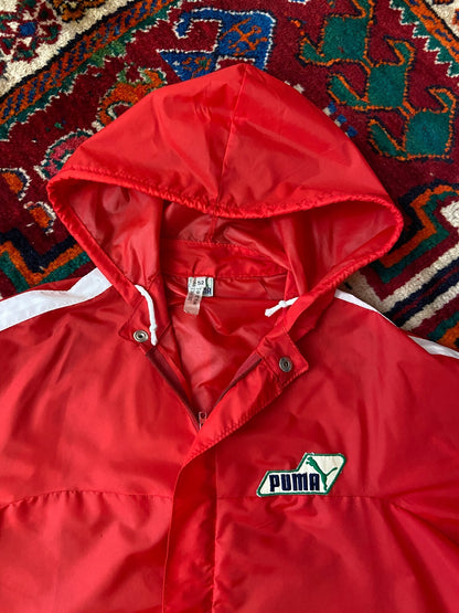Vintage 1970s Red Puma Hooded Windbreaker
