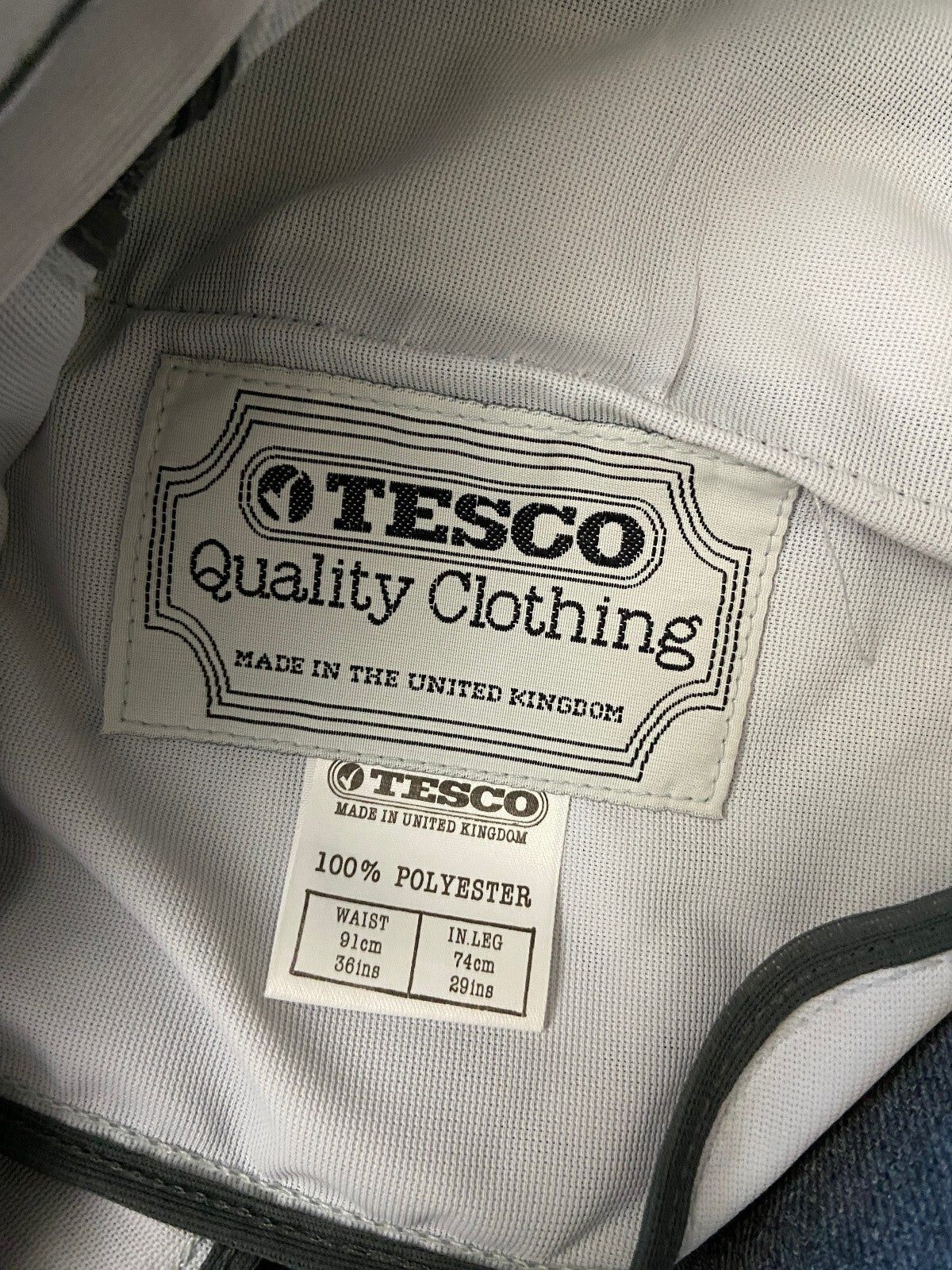 Vintage 1970s Grey Tesco Trousers W34 / L26