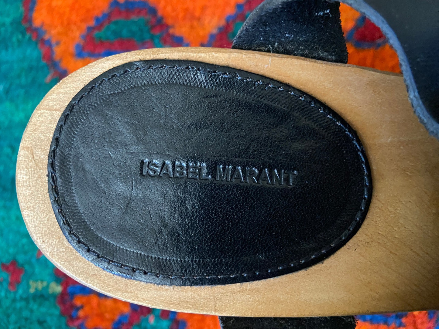 Isabel Marant Black Leather Clog Sandal UK 7