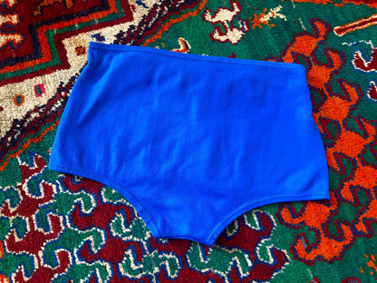Vintage 1970s Royal Blue Belted Swim Shorts