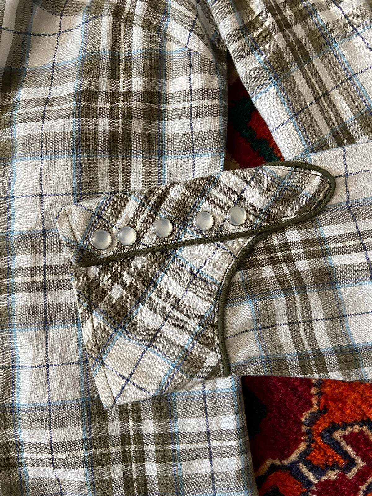 Vintage Y2K White & Khaki Western Shirt