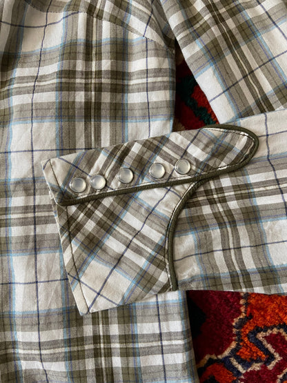 Vintage Y2K White & Khaki Western Shirt