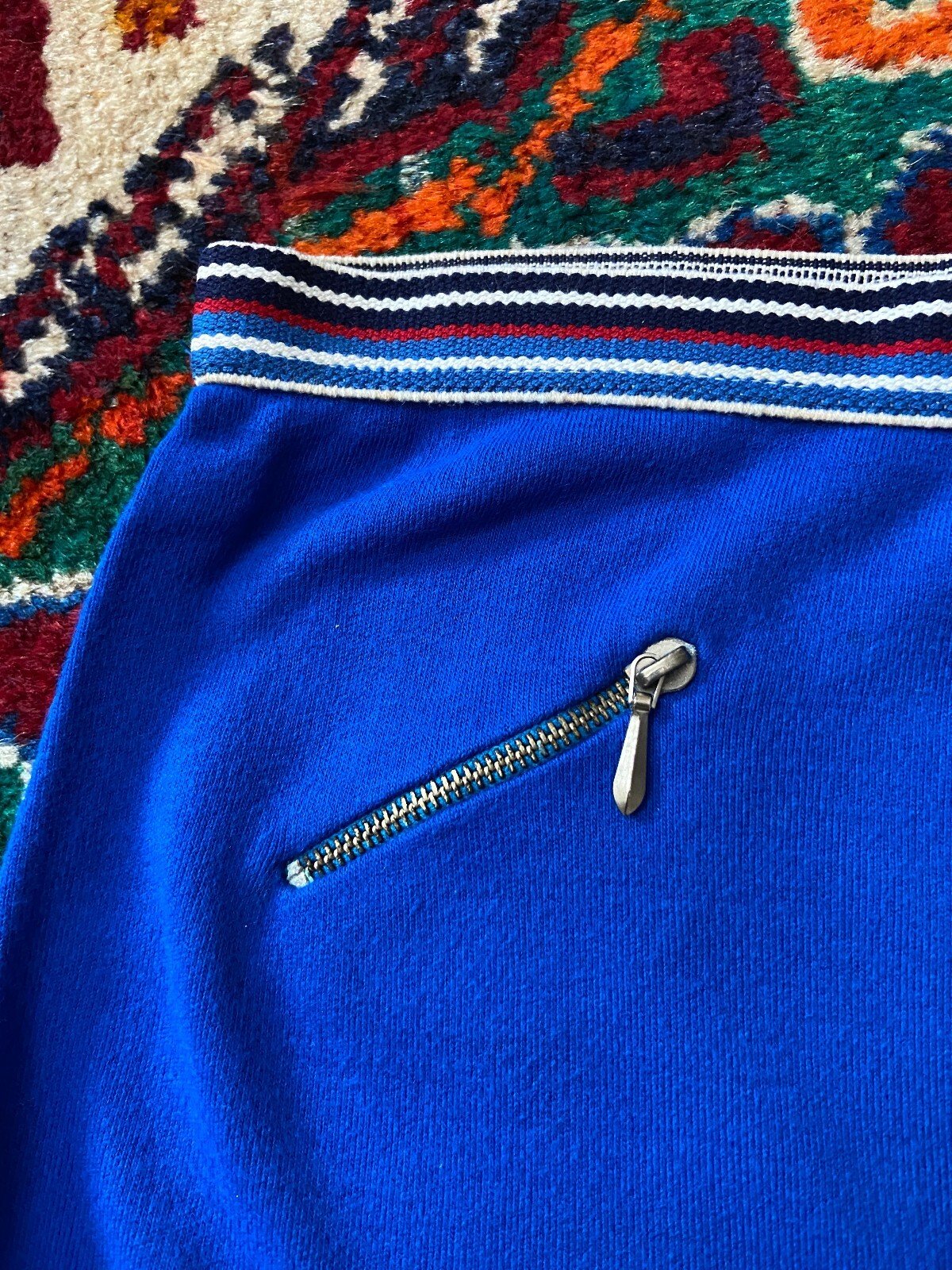 Vintage 1970s Bright Blue High Waisted Swim Shorts