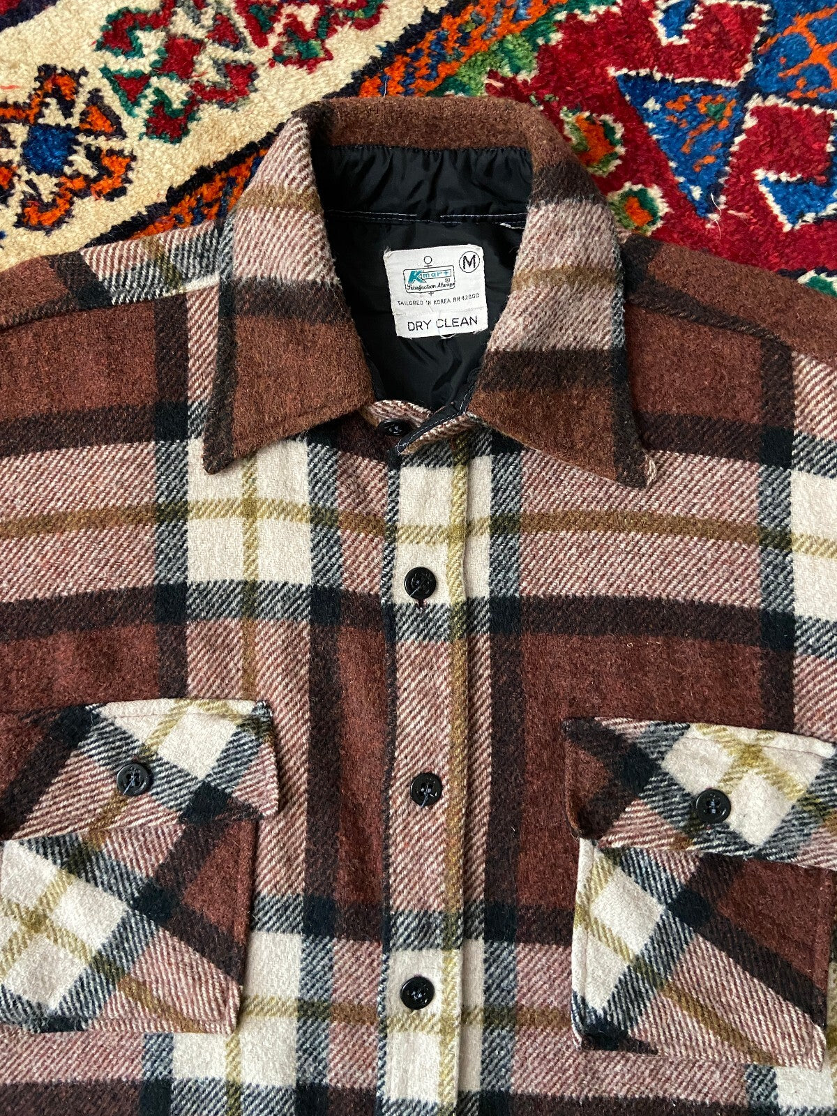Vintage 1970s K Mart Brown Plaid Shirt