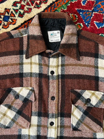 Vintage 1970s K Mart Brown Plaid Shirt