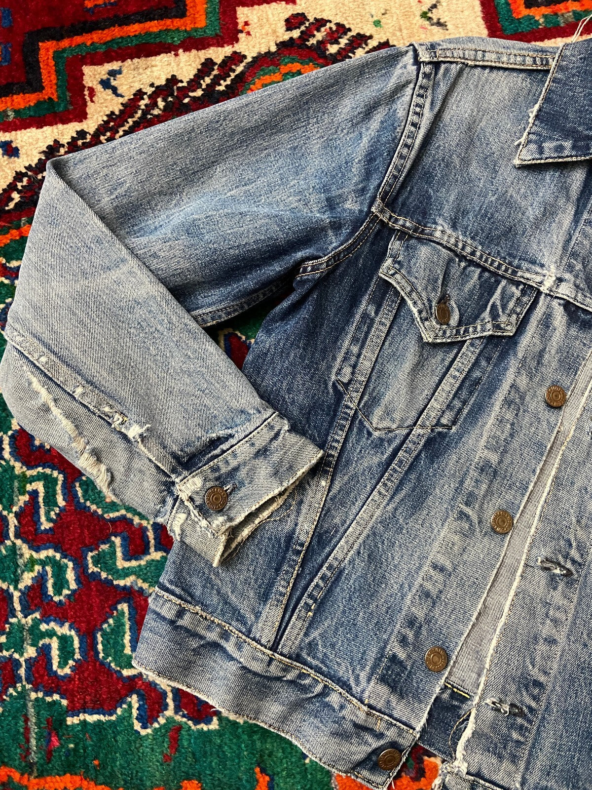 Rare Vintage 1960s Levi's Big E 557 D Button Denim Jacket