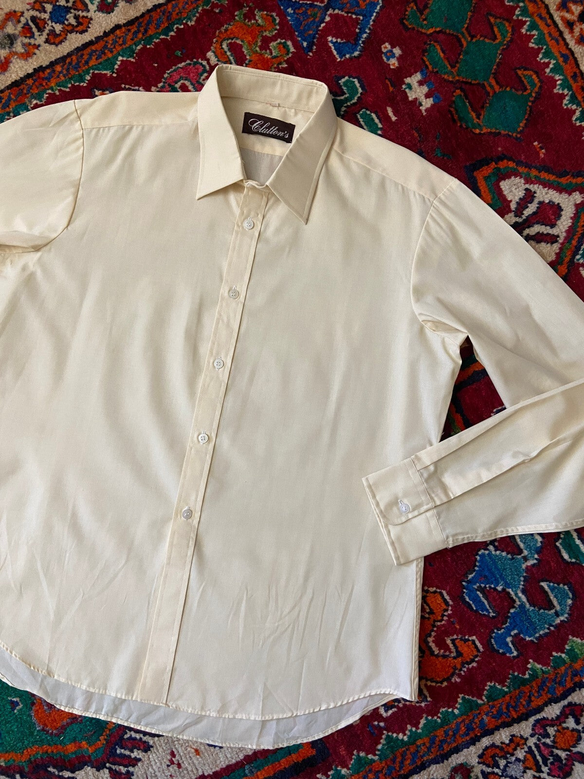 Vintage 1970s Italian Deadstock Beige Shirt