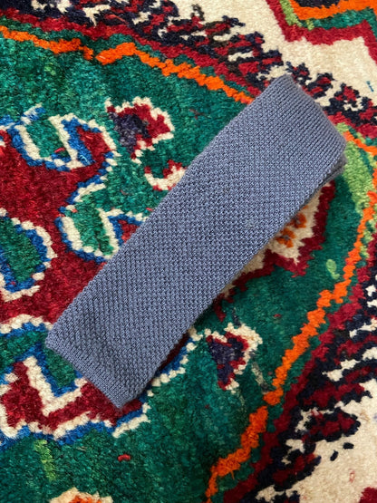 Vintage 1970s Pigeon Blue Wool Tie