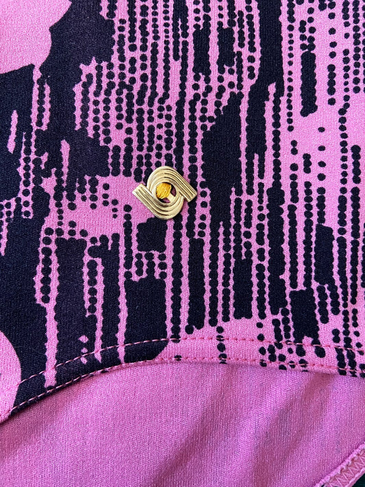 Vintage 1970s Pink & Black Swim Shorts