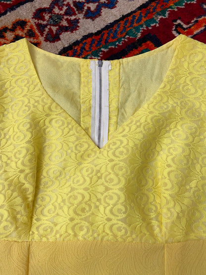 Vintage 1970s Bright Yellow Maxi Dress
