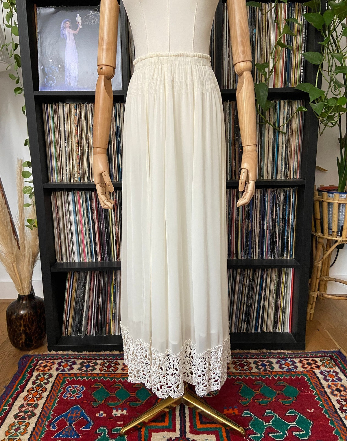 Vintage 1970s Cream Bohemian Maxi Skirt