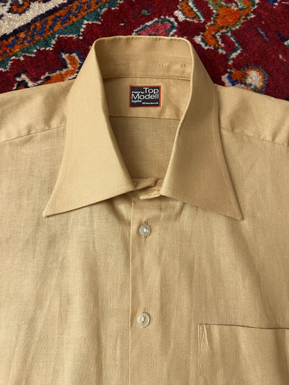Vintage 1970s Mustard Deadstock Dagger Collar Shirt