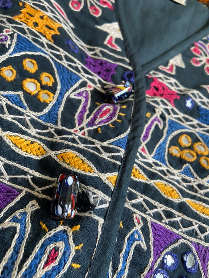Vintage Indian Embroidered Hippie Waistcoat