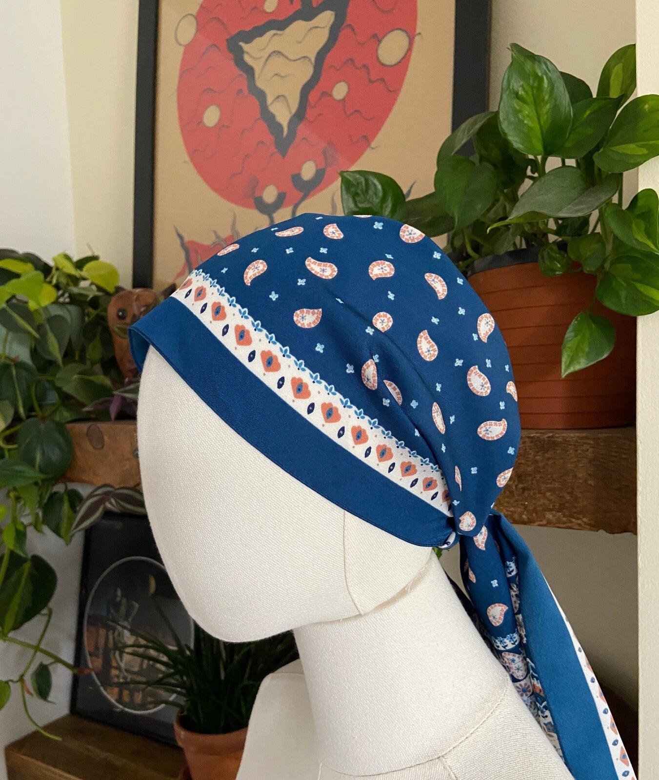 Vintage 1970s Navy Paisley St Michael Scarf