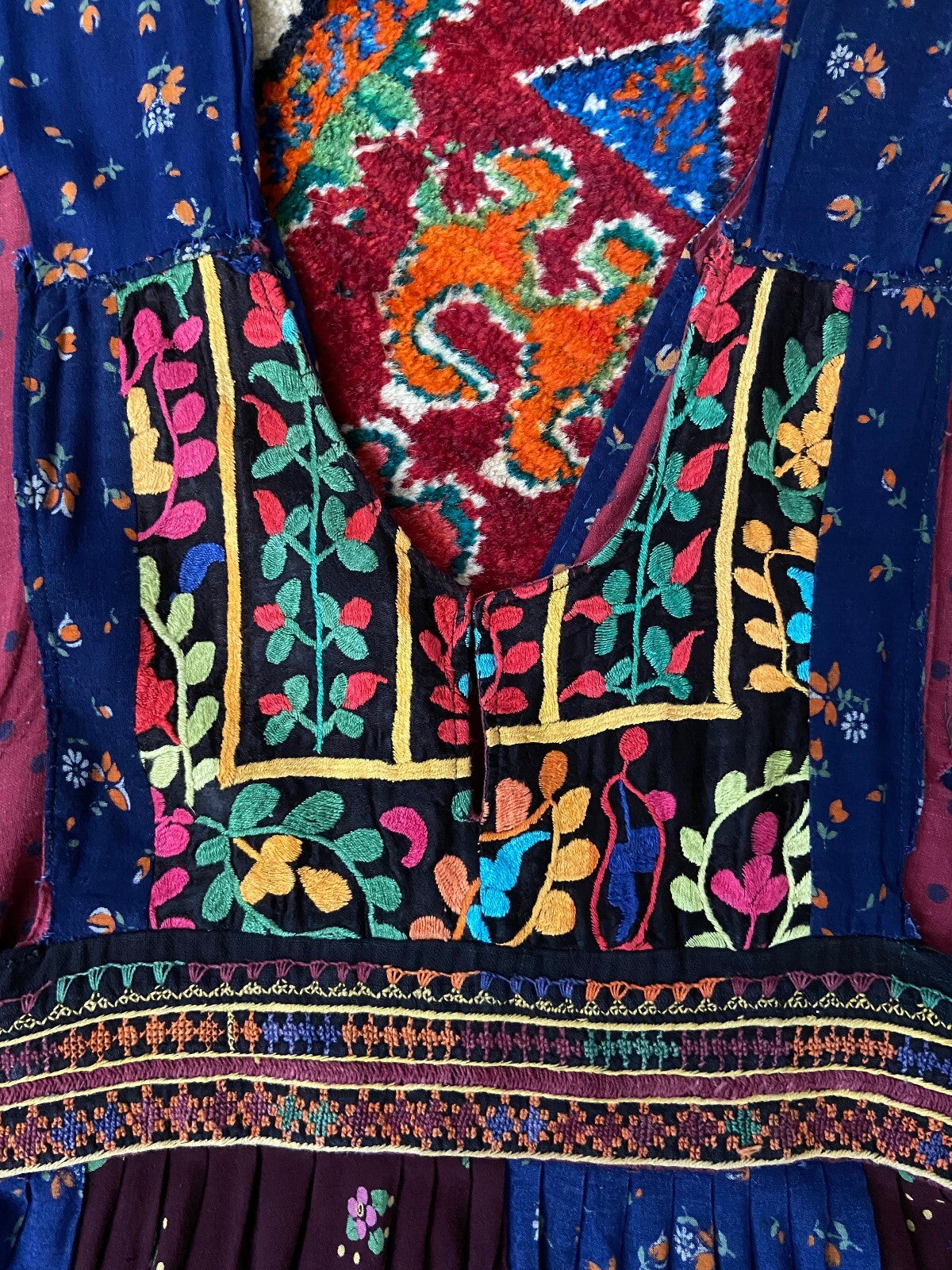 Vintage 1970s Sleeveless Afghan Dress