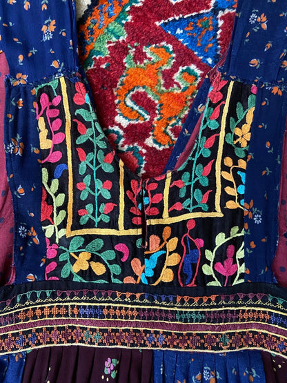 Vintage 1970s Sleeveless Afghan Dress