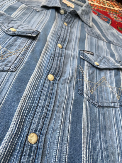 Vintage 90s Wrangler Striped Western Shirt