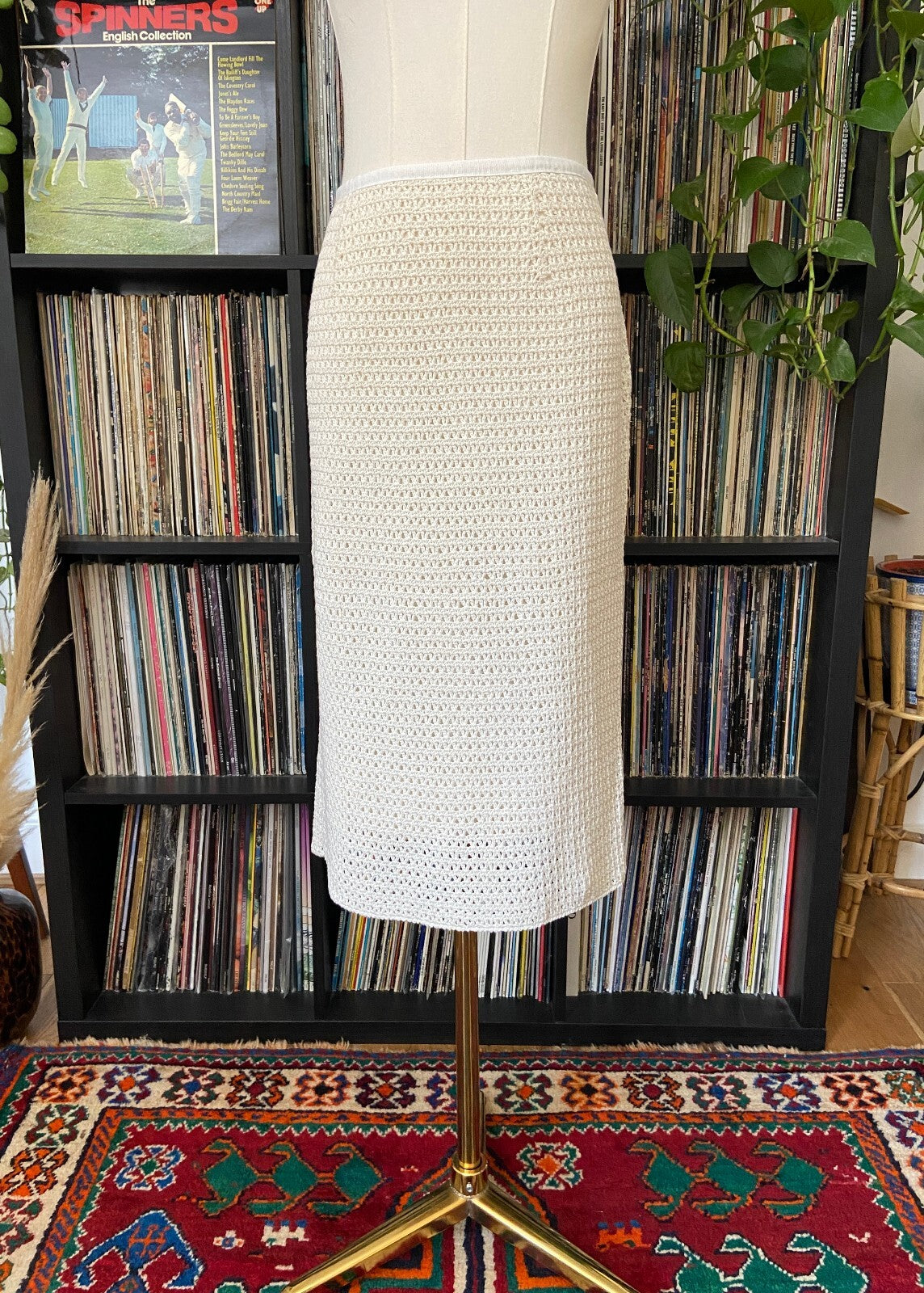 Vintage 1970s Cream Crochet Two Piece Mod Set