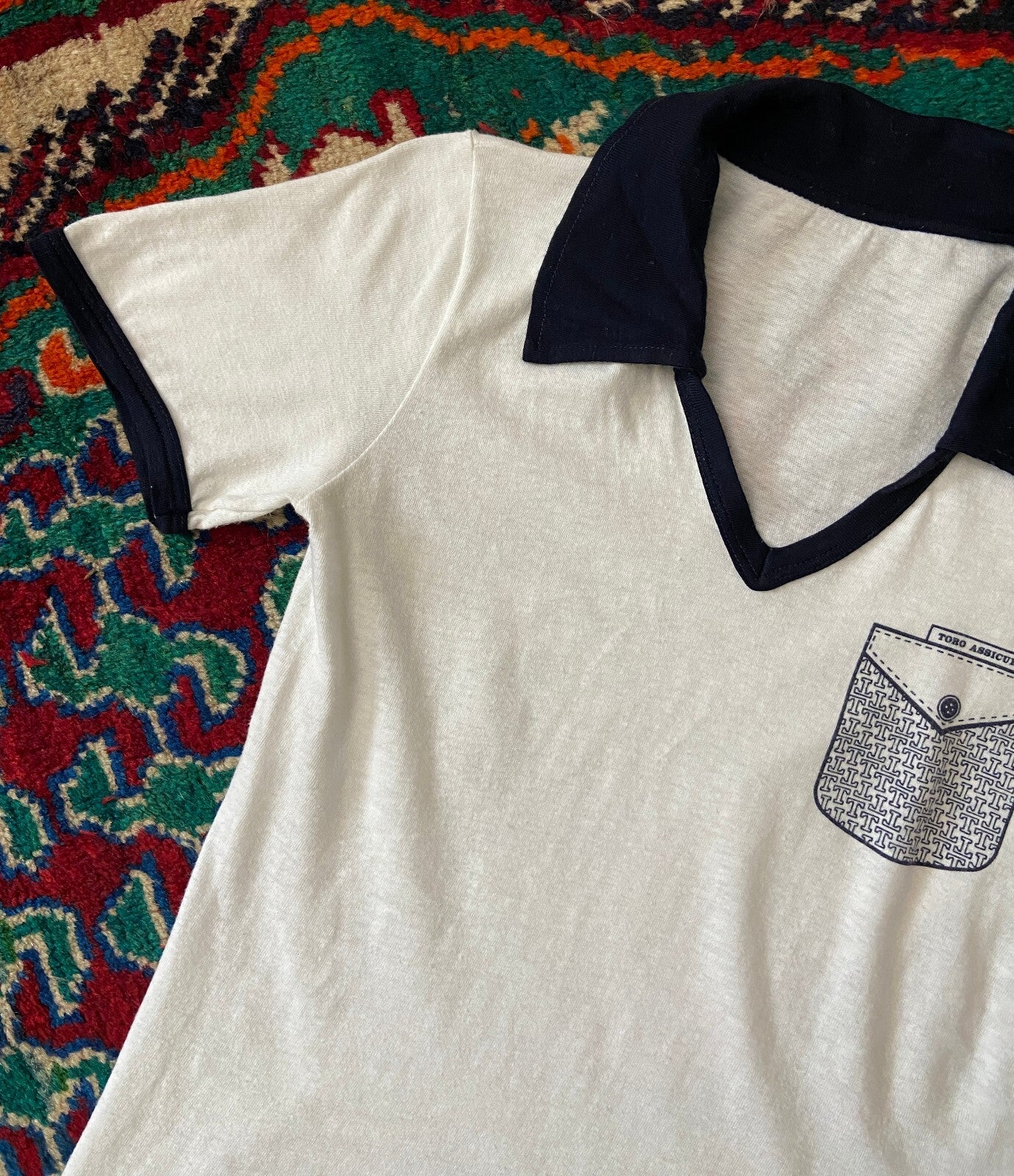 Vintage 1970s Italian Collared T Shirt