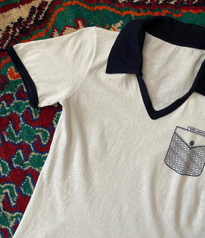 Vintage 1970s Italian Collared T Shirt